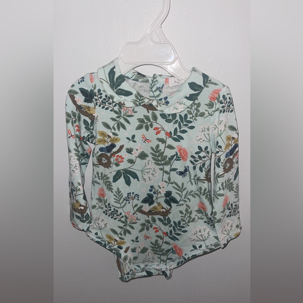 Angel Dear Woodland Bird And Nest Bodysuit With Peter Pan Collar - Picture 2 of 2